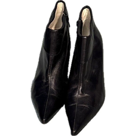 Andrew Geller Krypton Ankle Boots Black Leather Pointed Toe Sz 7 M - Picture 3 of 7